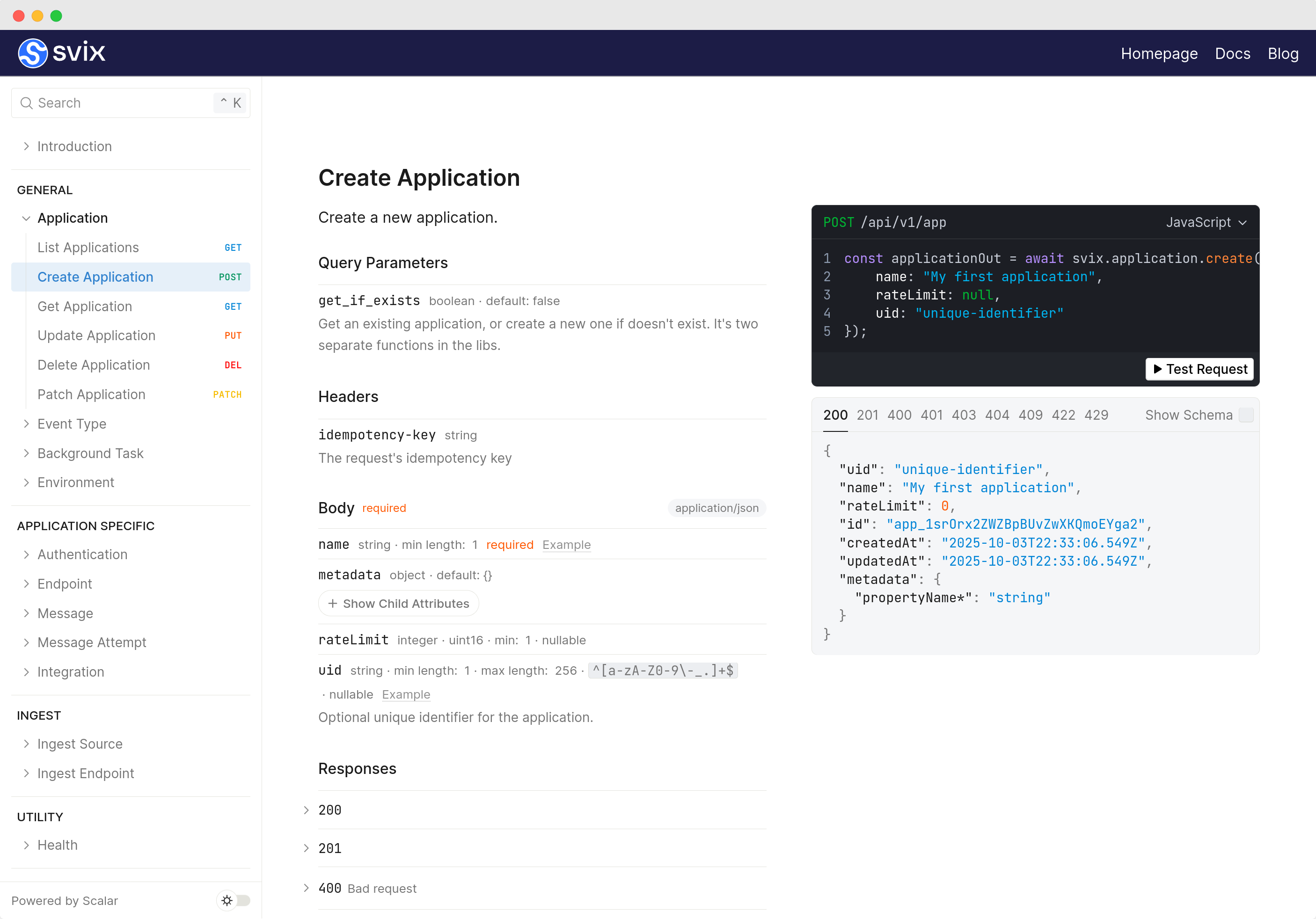 New API reference docs