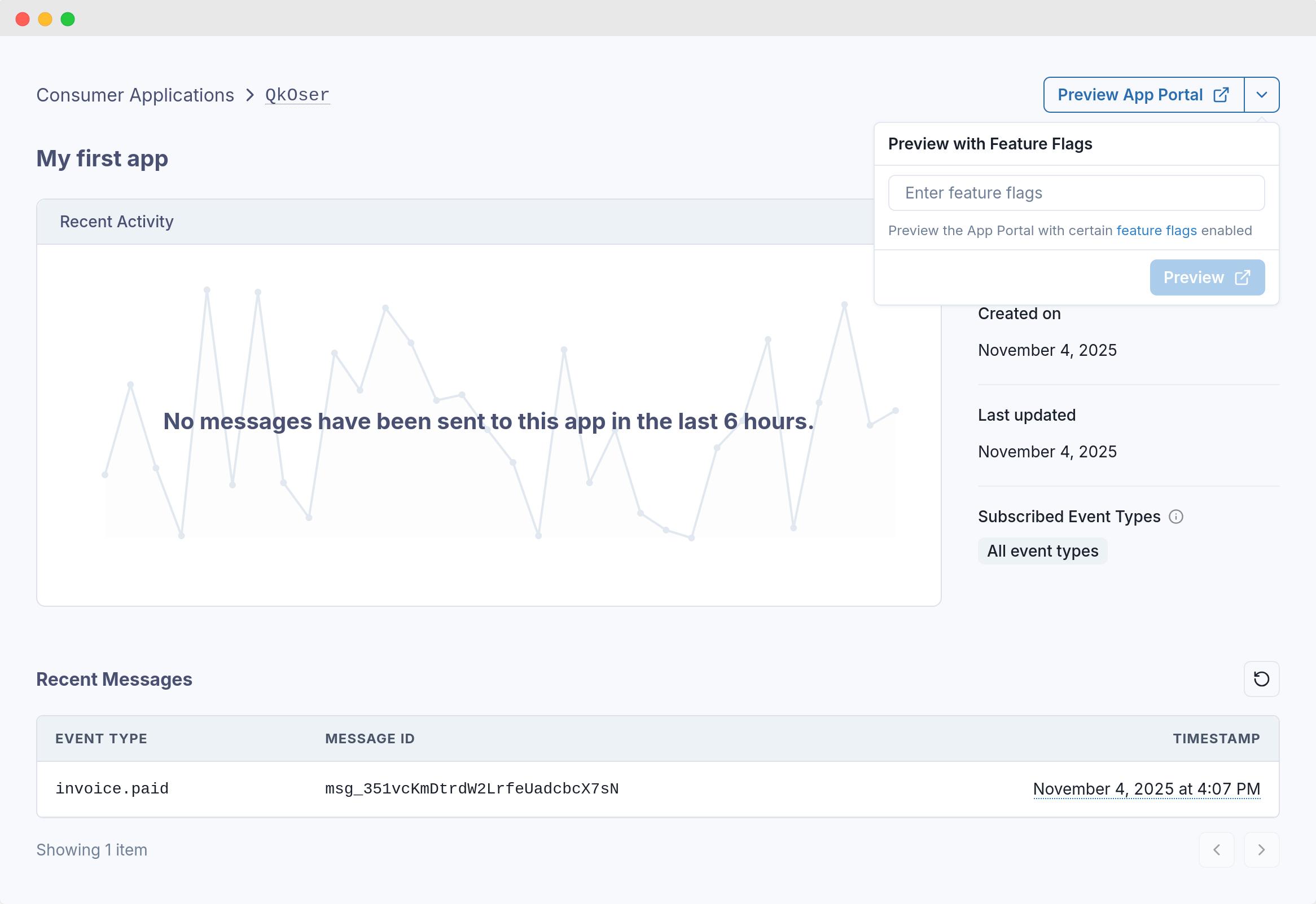 Dashboard feature flags
