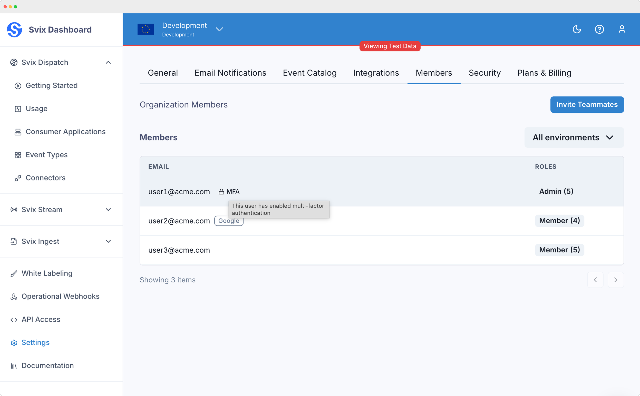 List user mfa status